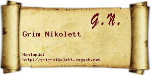 Grim Nikolett névjegykártya